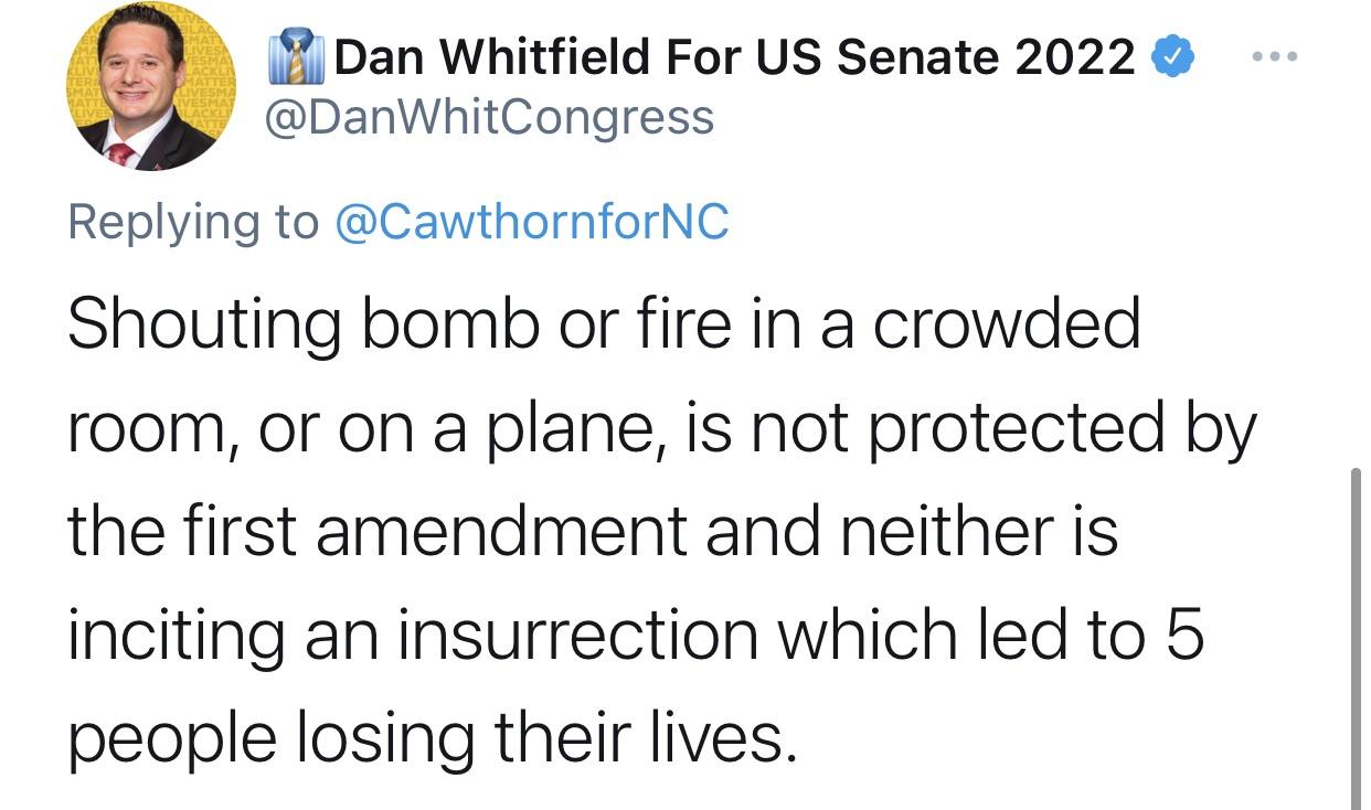 Freedom of speech is not freedom to incite a riot.