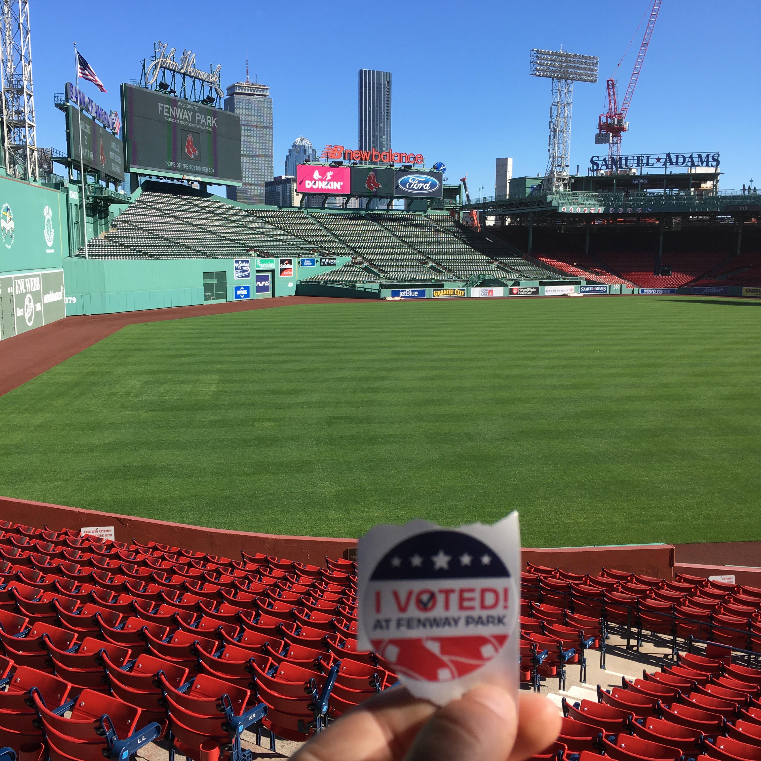 I voted early at Fenway Park!!