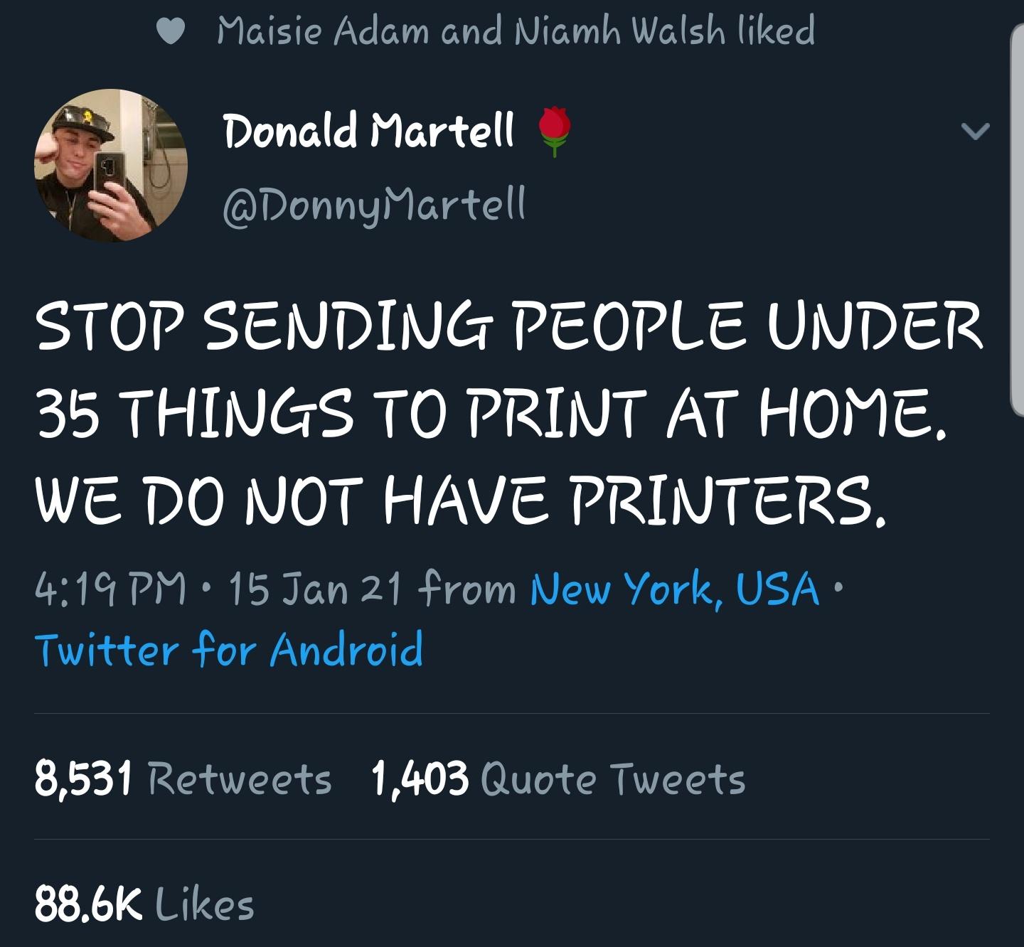 You might as well ask us to fax it