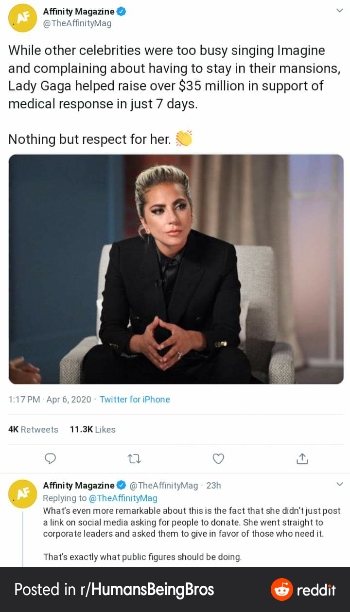 Lady Gaga so kind person...