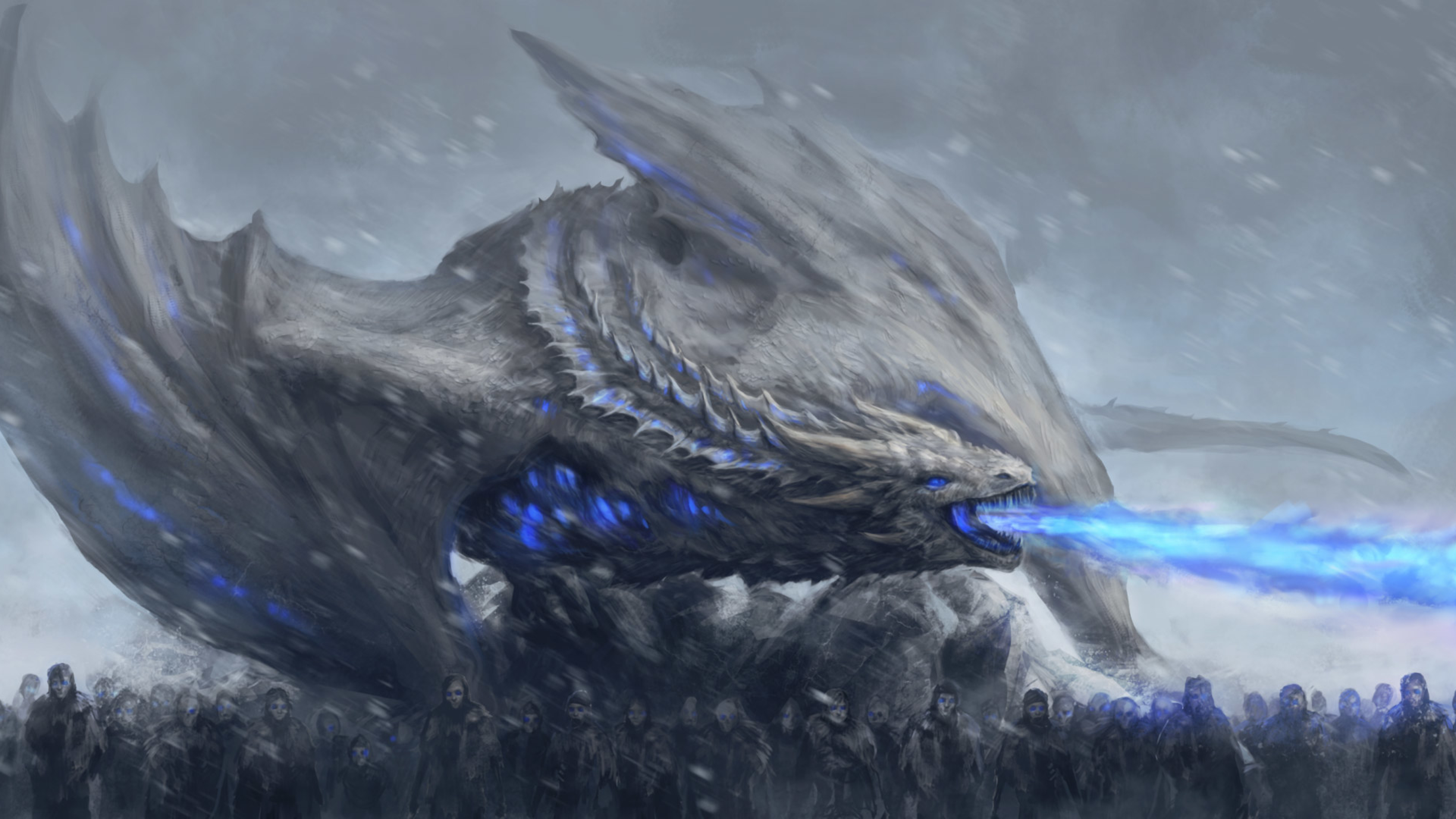 Viserion: A White Walker's Dragon (3840x2160)