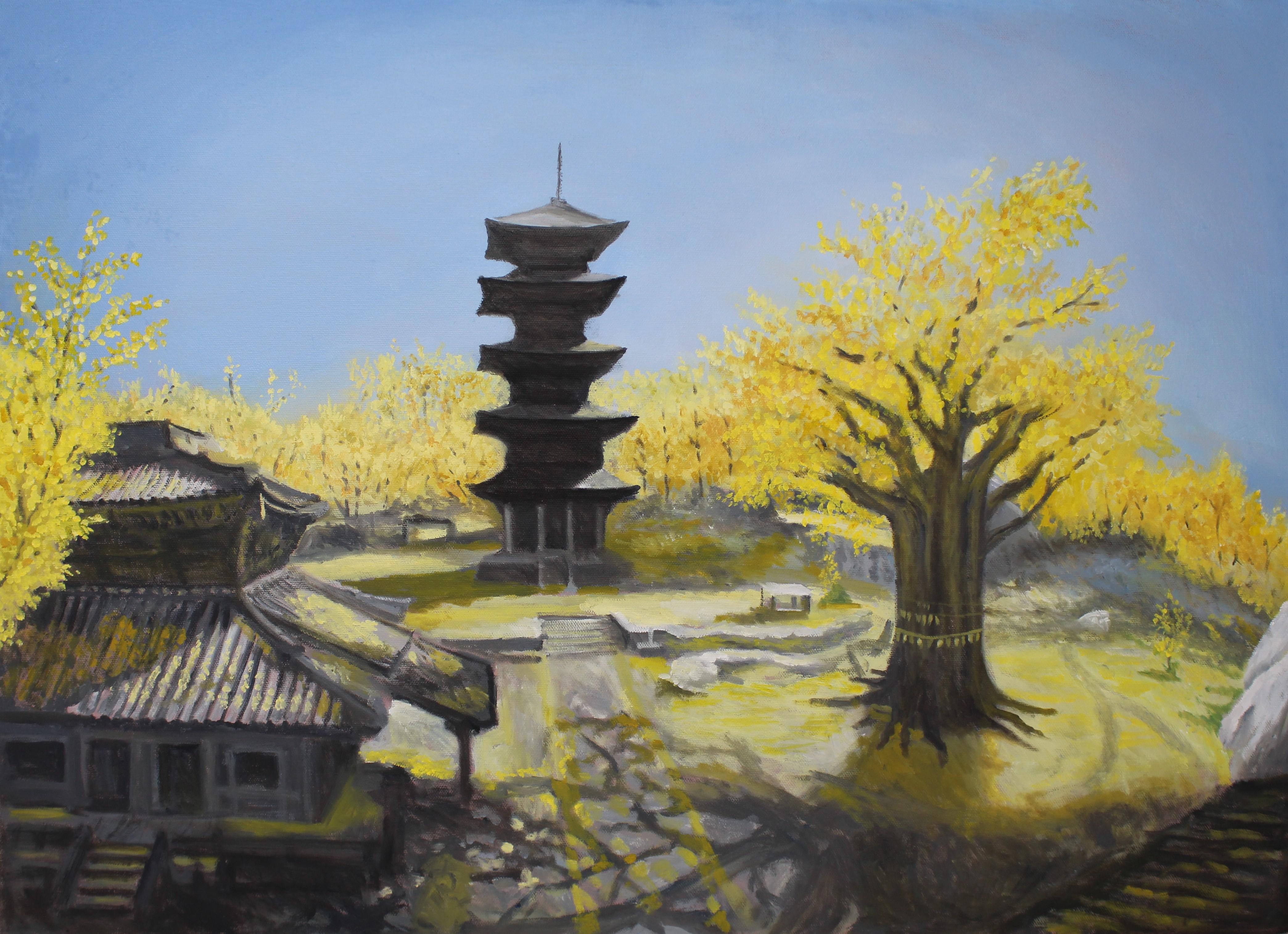 I painted the Golden Temple from Ghost of Tsushima