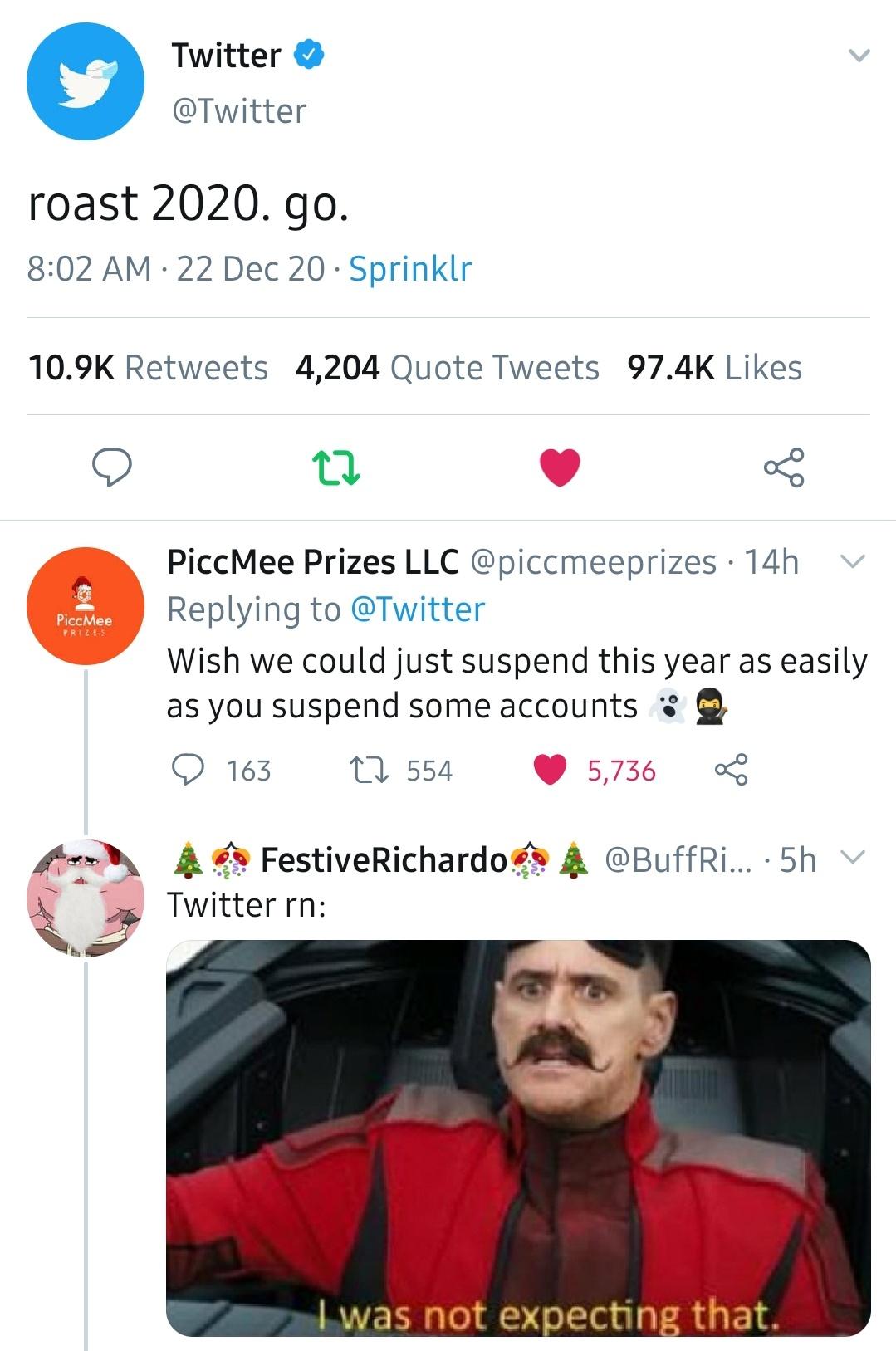 Was expecting some good 2020 roasts. Instead, Twitter got incinerated.