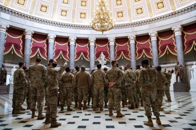 National Guardsmen quartered in the US Capitol