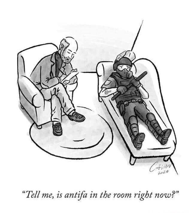Tell me, is antifa in the room right now?