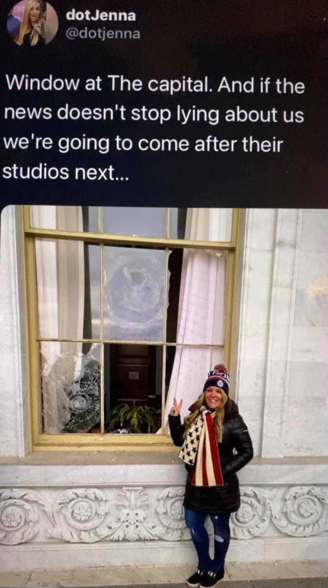 Woman from my town ARRESTED for storming the Capitol, tries to play victim card