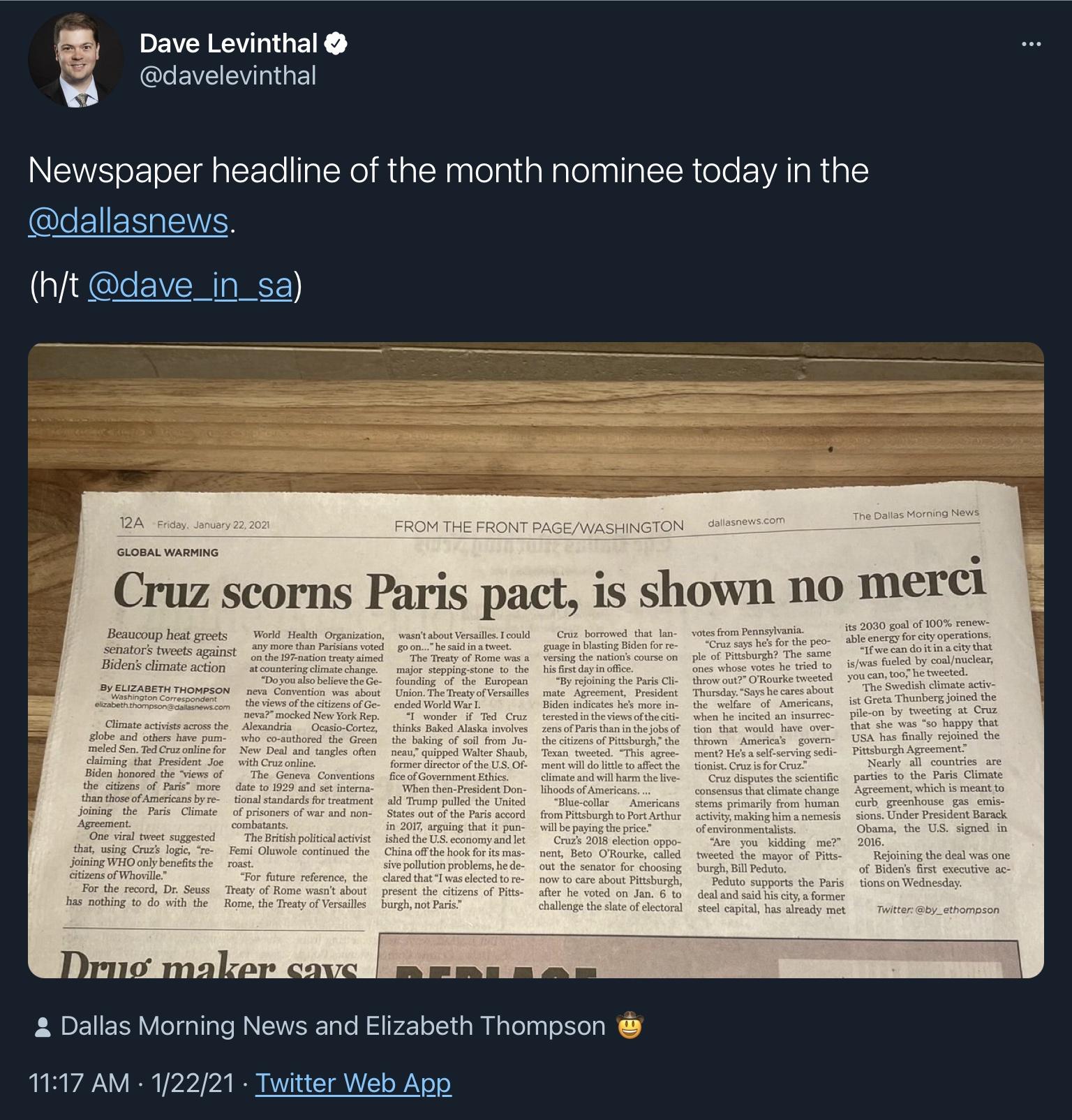 Outstanding headline about the unctuous asshole, Ted Cruz! Bravo!