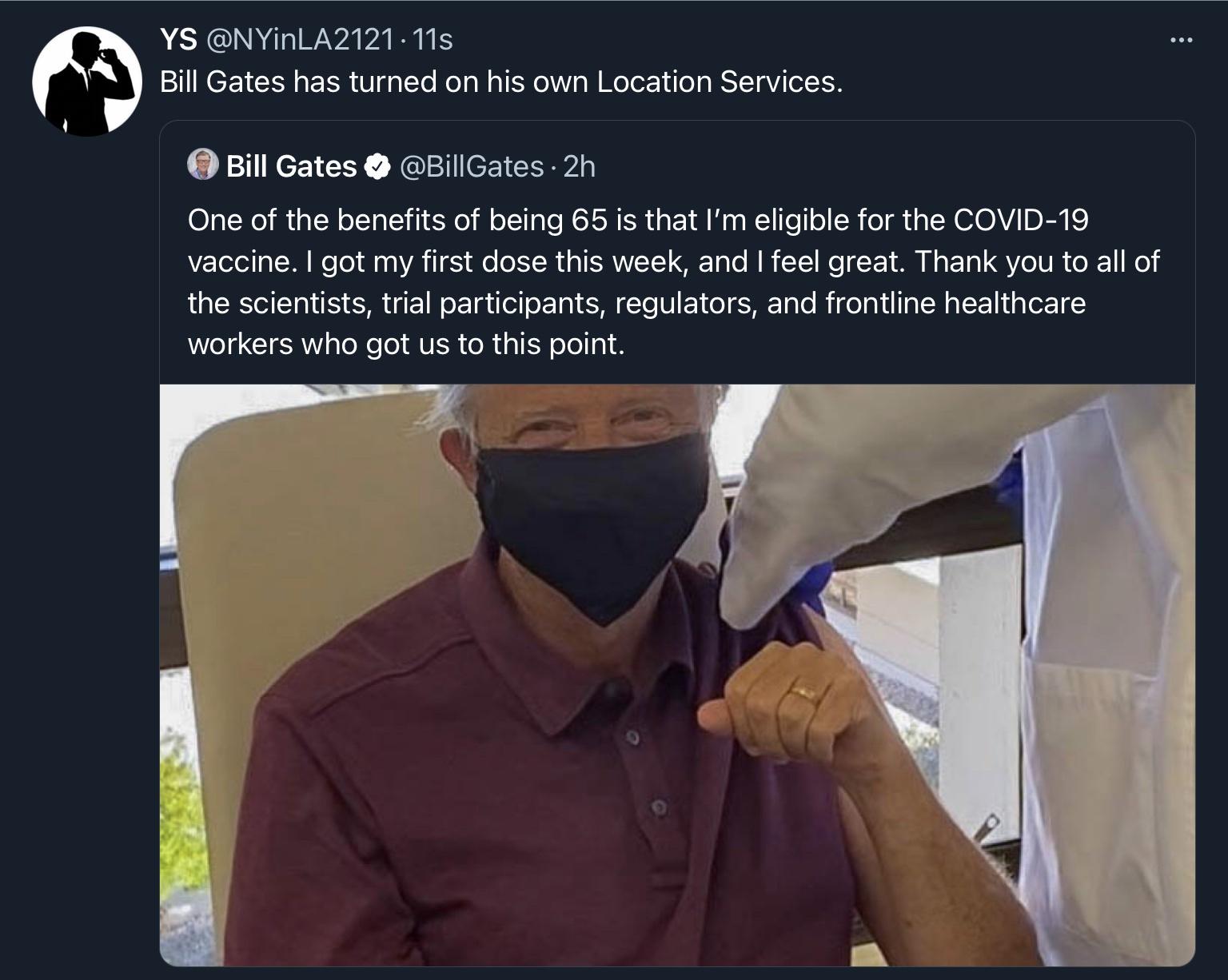 Bill Gates injected with micro chips so that we can track him￼