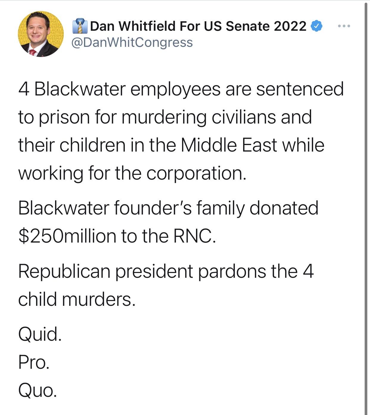 Quid pro quo. We must end American imperialism!