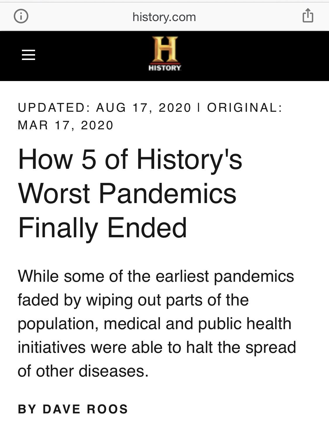5 of history&rsquo;s worst pandemics. Interesting read.