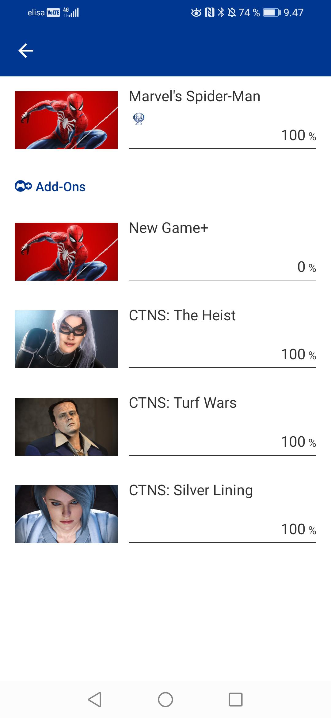I know it isnt much but i got platinum on spiderman ps4