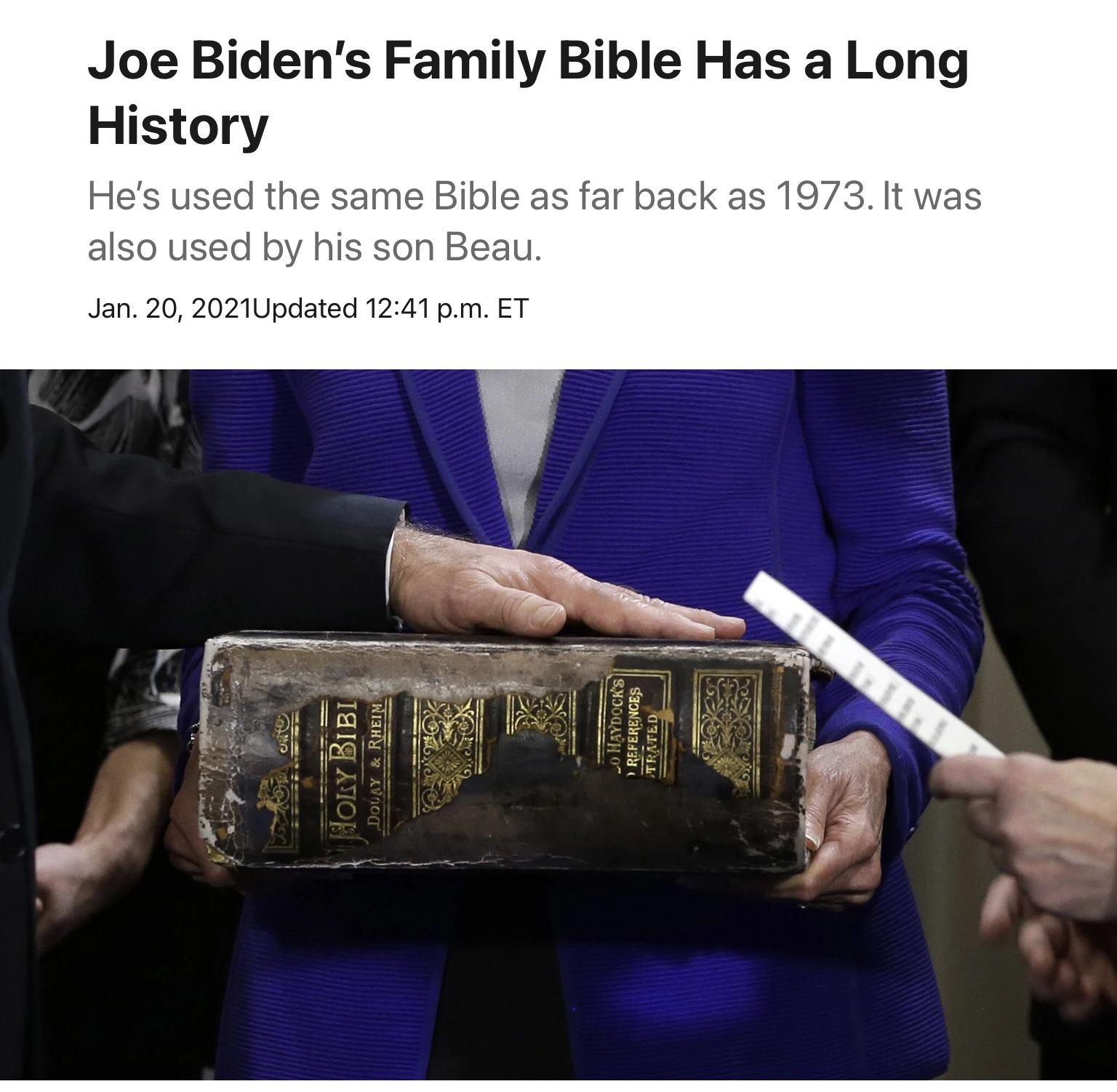 Everything you want to know about that gigantic bible President Biden swore upon