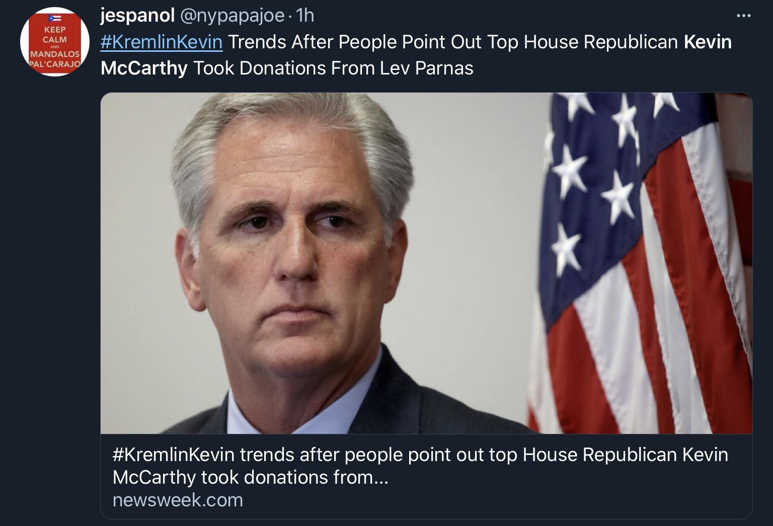 Russia owns all the top republicans? #KremlinKevin, #MoscowMitch, and  #BunkerBitch￼! BOO!