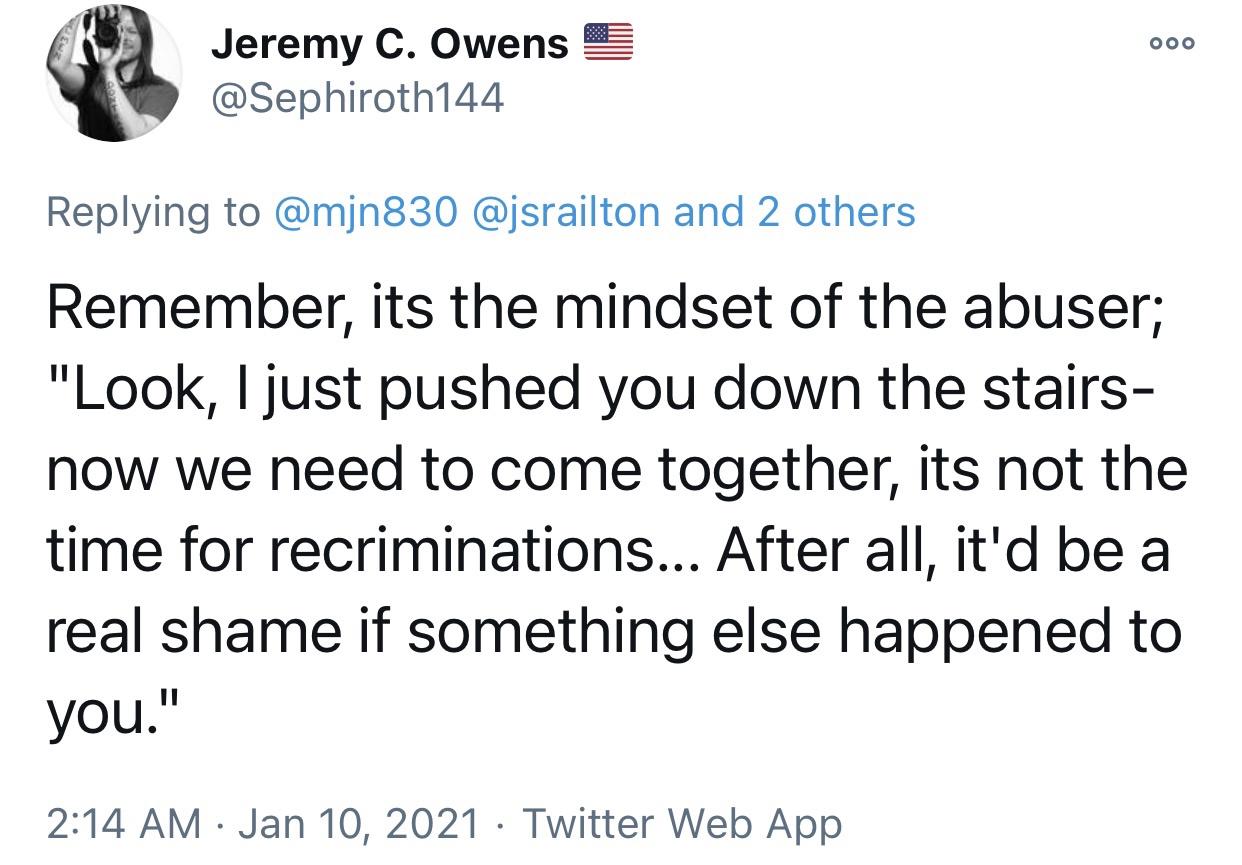 There is inherent threat in the call for peace before there is even accountability...