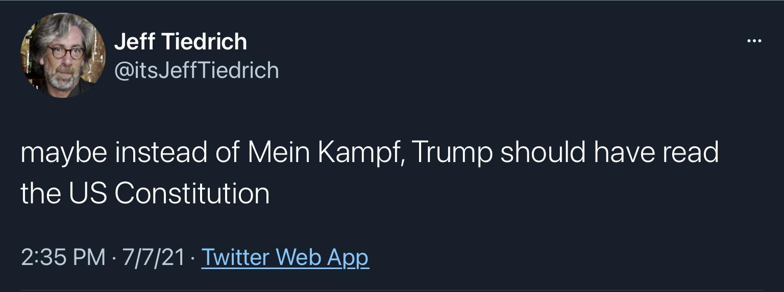 I&rsquo;m pretty sure trump never read either￼ document