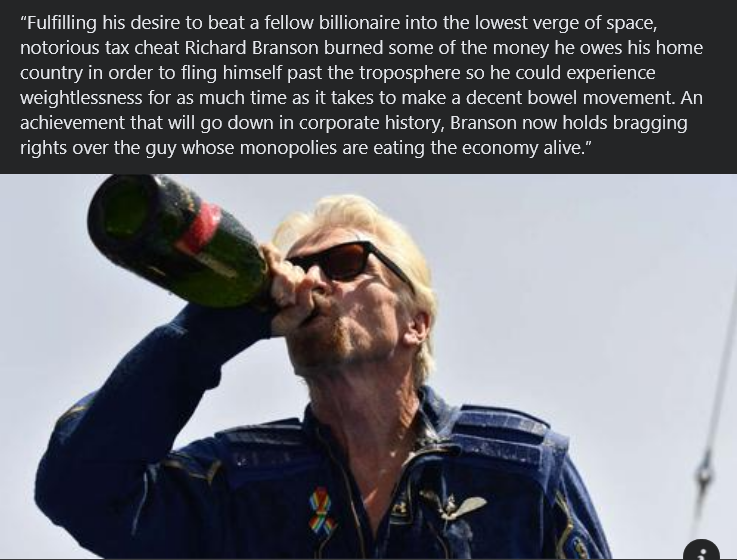 Billionaire Tax Cheat Travels to Space for a Few Minutes