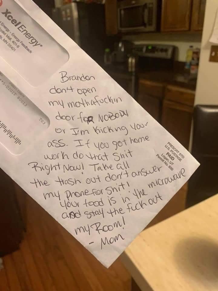 A First Class Note! Love, Mom