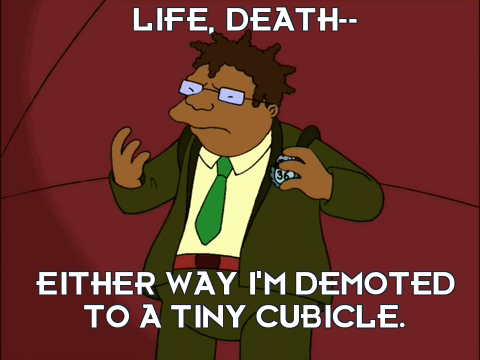 If you complete your death transaction without filing a suicide and/or falling accident permit you will be posthumously demoted.