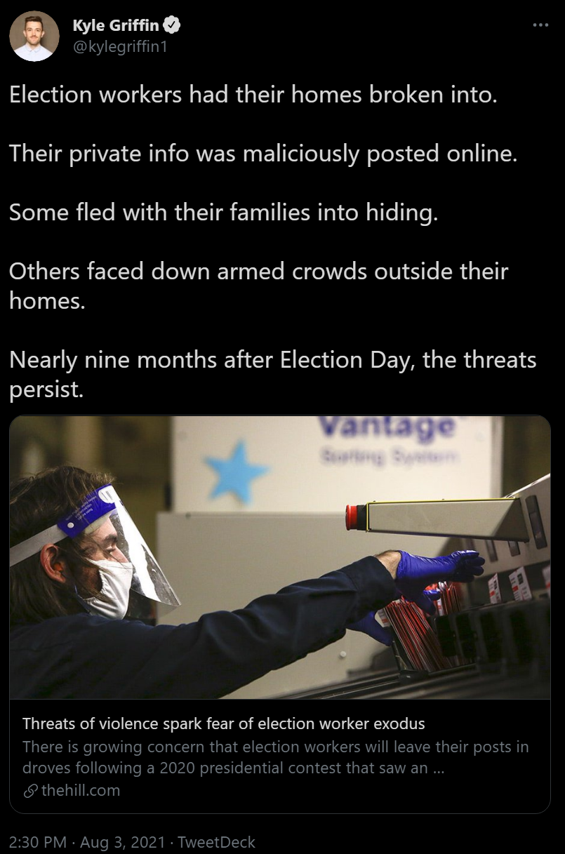 "What's the harm in letting trump claim that the election was rigged?!?!"