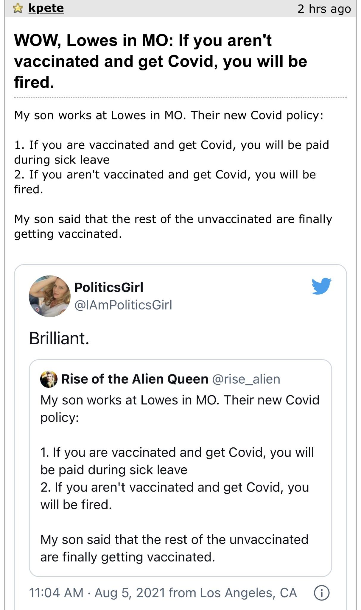 Lowe&rsquo;s COVID Updated Policy