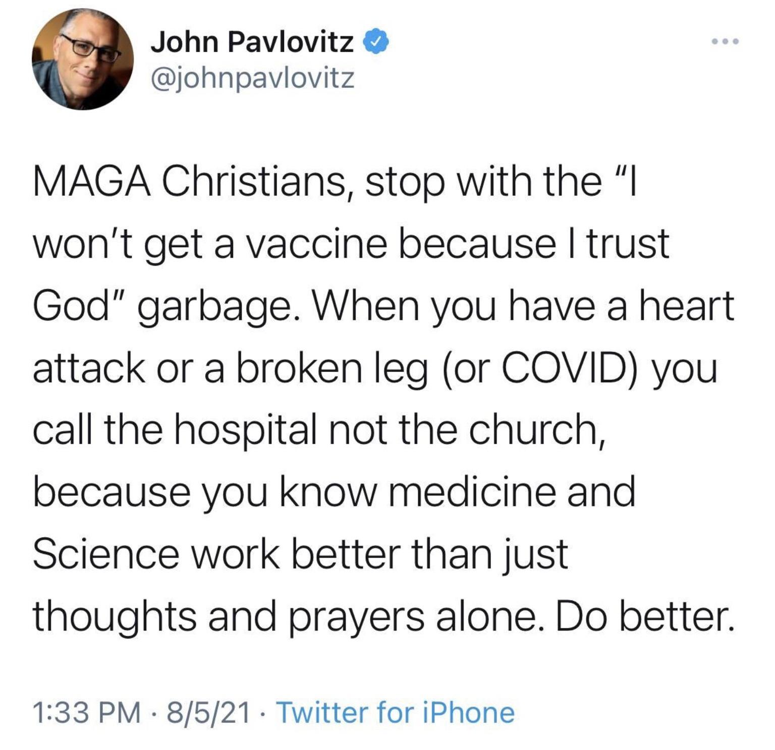 If you don&rsquo;t trust the science behind it, you can&rsquo;t trust the science behind other medical treatments.