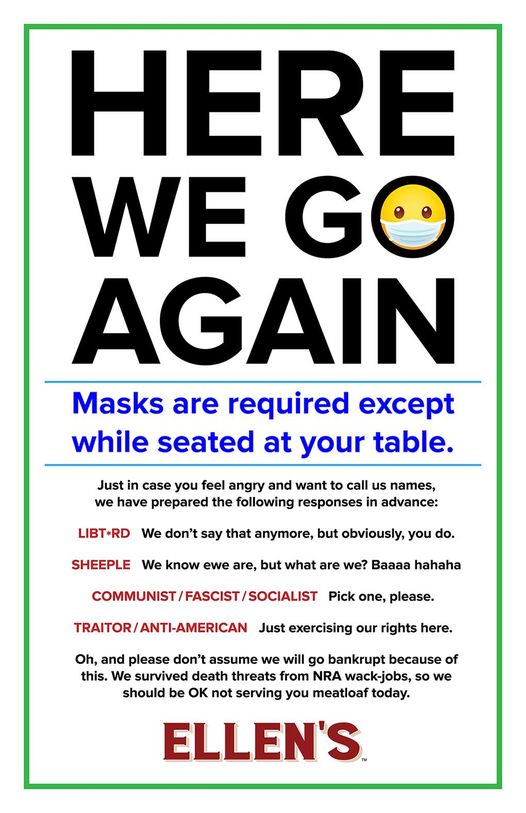 Texas restaurant is ready for new mask mandate with updated sign for anti-maskers