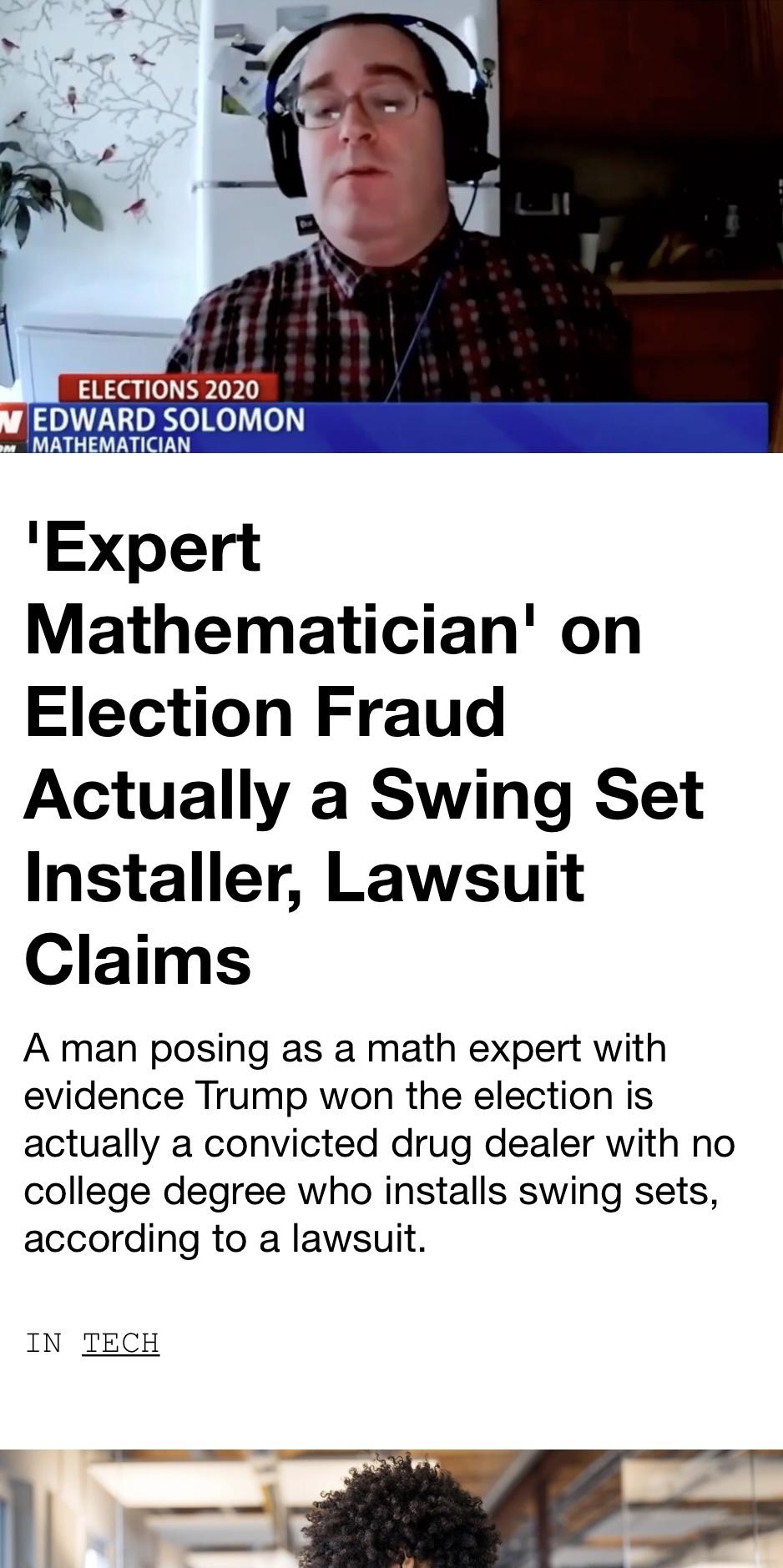 Yeah, I&rsquo;m gonna buy swing sets from him, let alone a sample Tylenol envelope