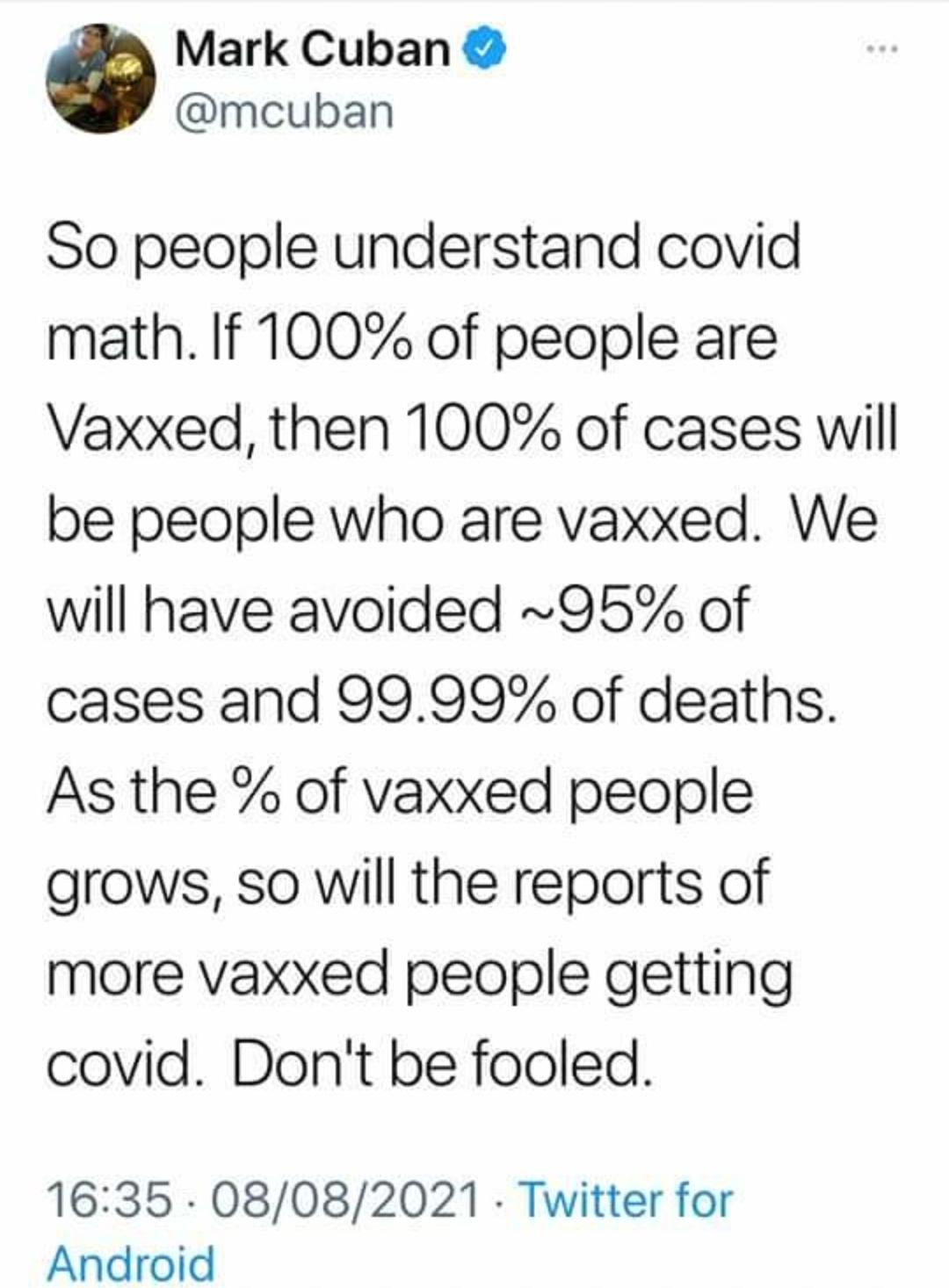 when someone tells you that vaccinated folks are getting sick so why get the vaccine