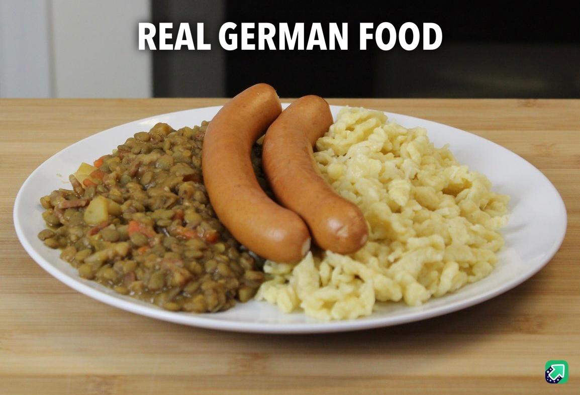 Spent some time to make German Lentils with Sausages and Sp&auml;tzle from scratch (not the sausages)