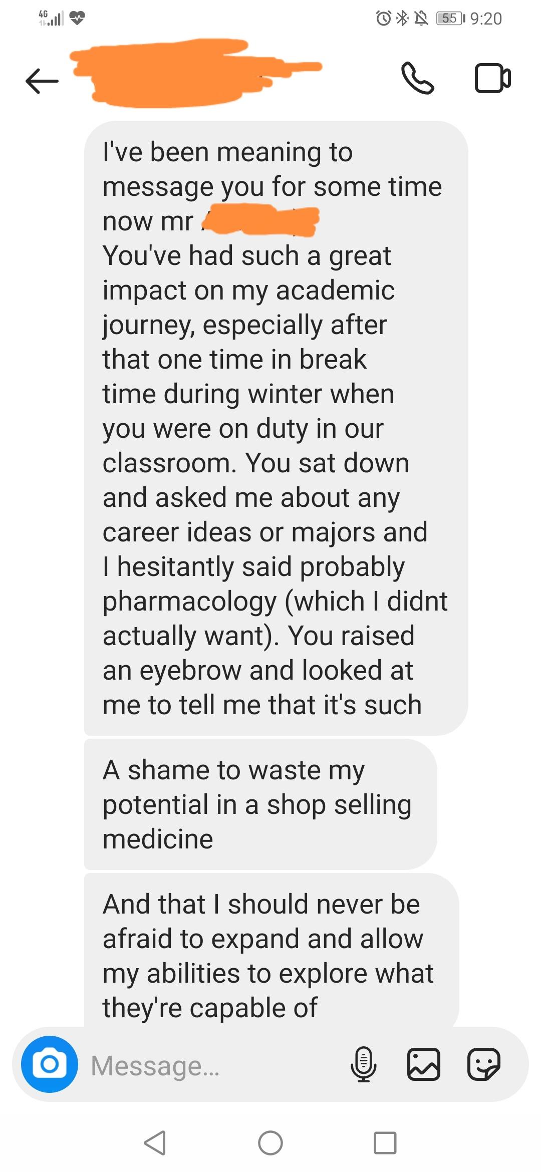 I cried today, my student contacted me on Instagram and sent me this. It was worth it. This is why we do it.