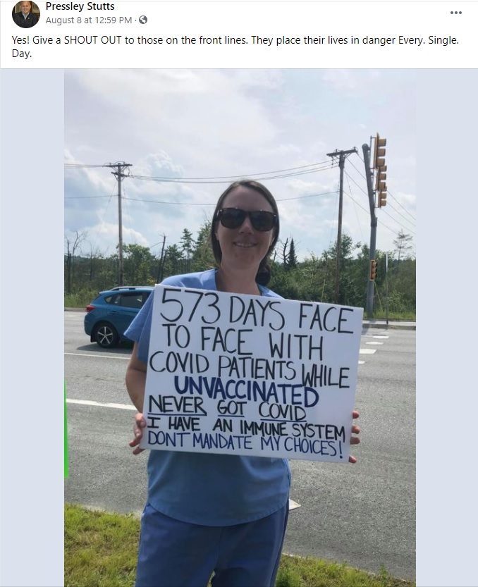 South Carolina GOP Leader and Covid Conspiracy Pusher - Pressley Stutts' Final days on social media