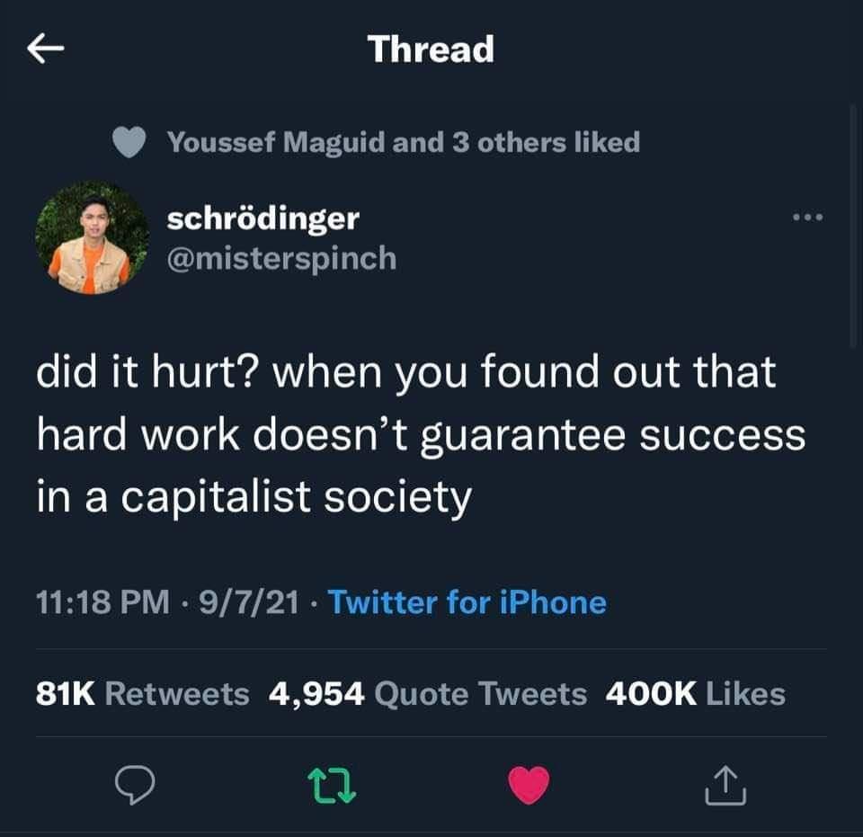 or even really correlate to it