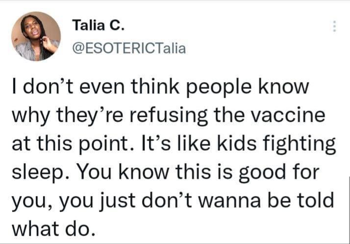 They just don't want to be told what to do.