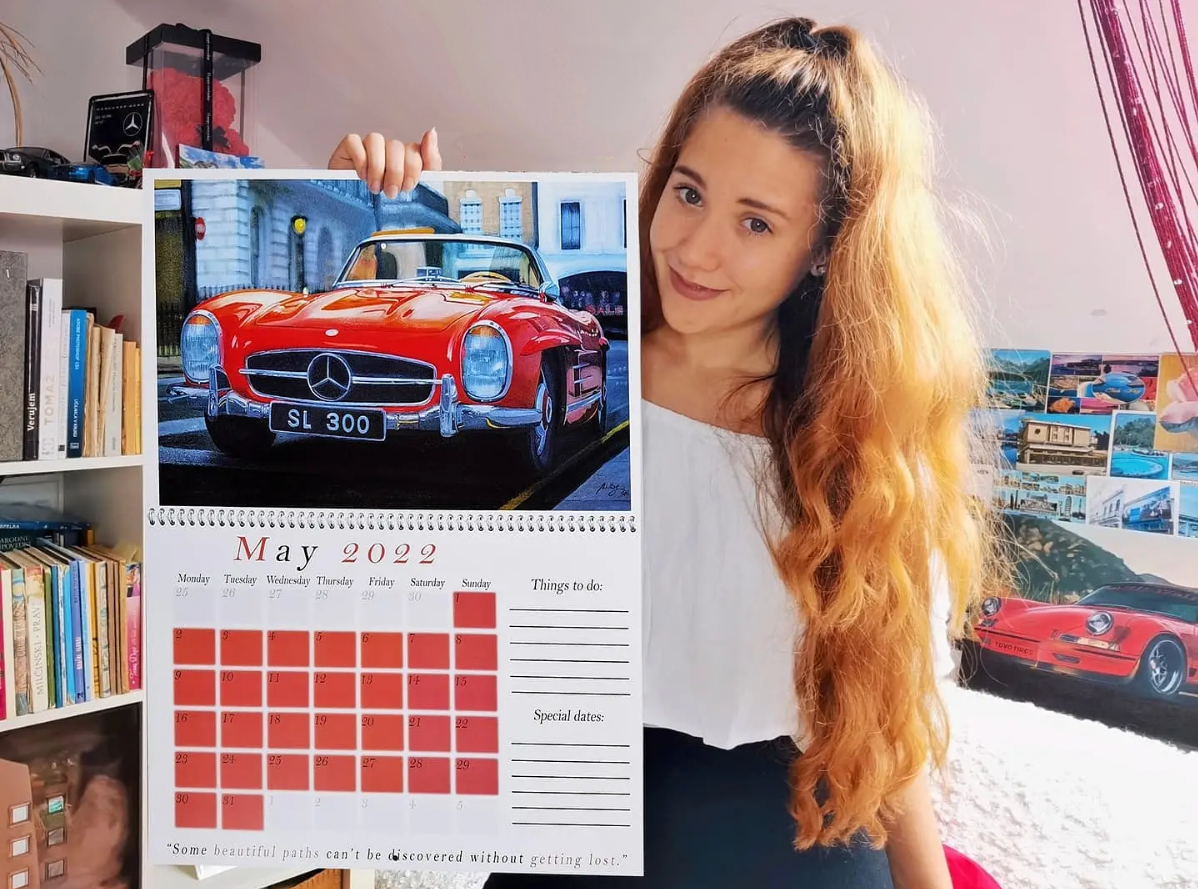 I've finally released my first calendar which is full of prints of my paintings. Paintings that are in took me 800 hours to paint!