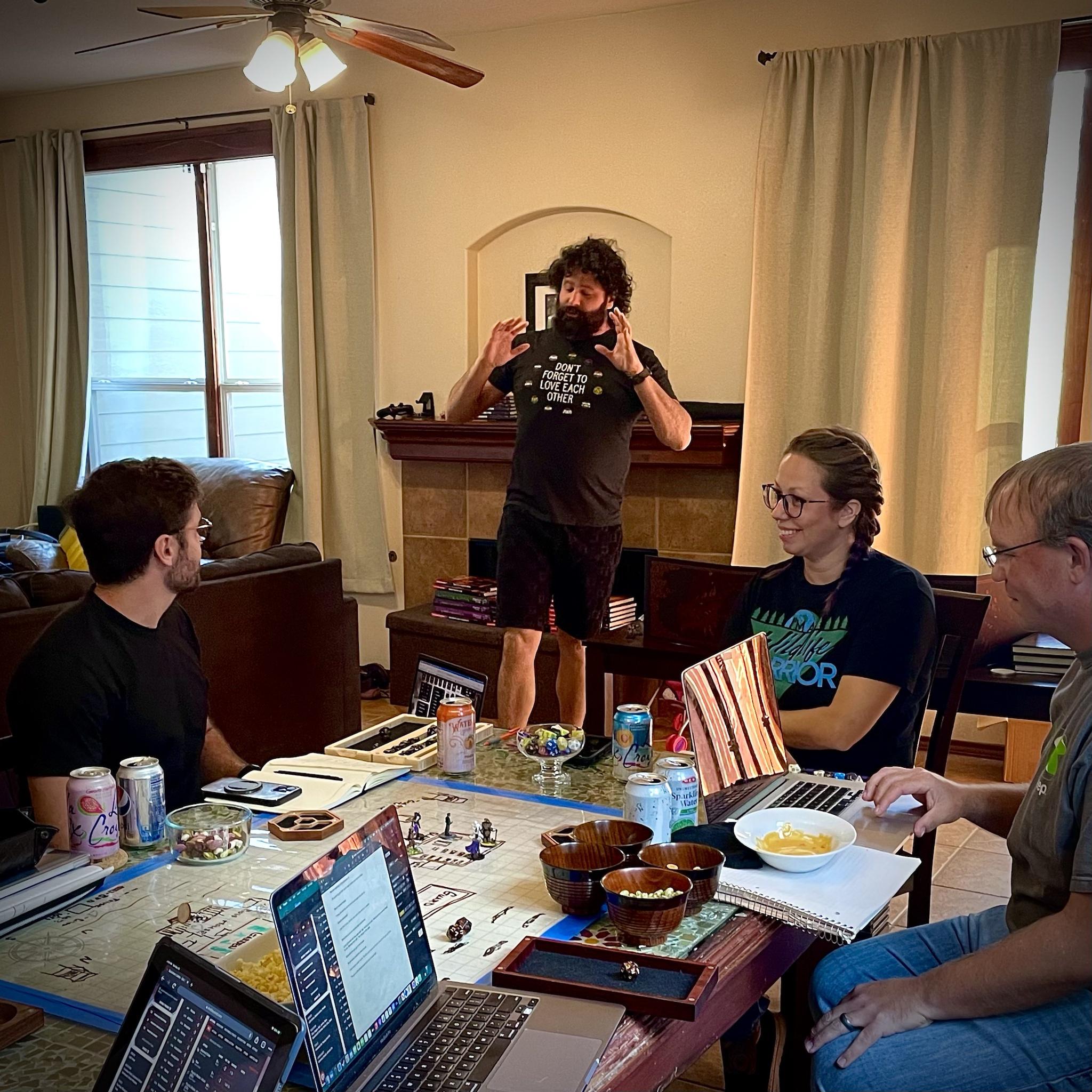 Second Dungeons and Dragons session with our new group. The Party managed to sneak into the &ldquo;Boss&rsquo;s&rdquo; house, steal back their gear and escape slave camp! Extremely fun game!