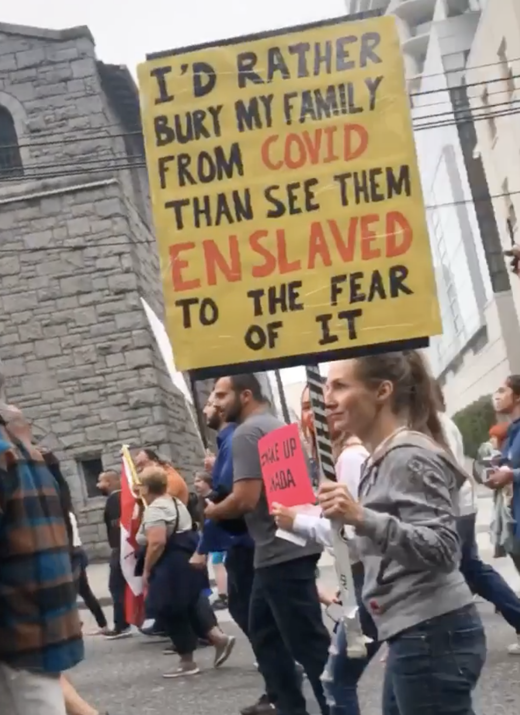 Antimasker/vaxxer in Vancouver