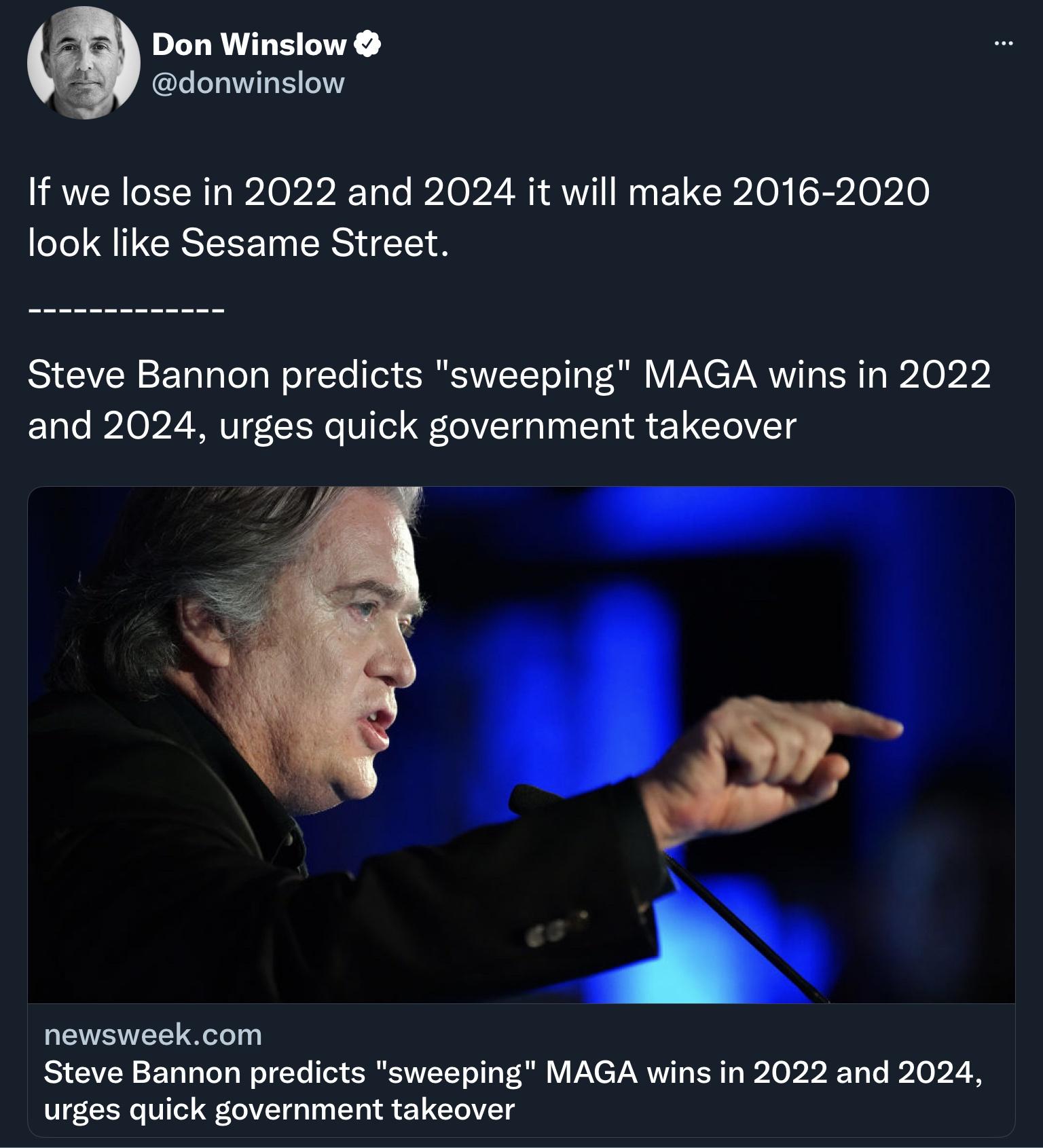 If Bannon&rsquo;s right there won&rsquo;t BE a 2026, at least not in USA