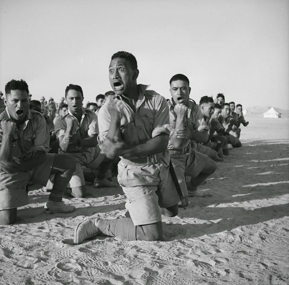 28th Maori battalion performing haka, Egypt 1941.