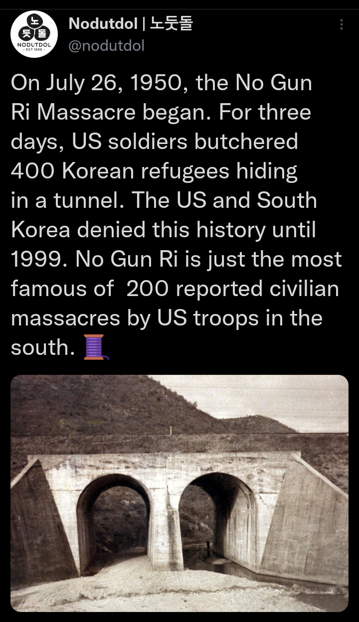 The No Gun Ri Massacre.