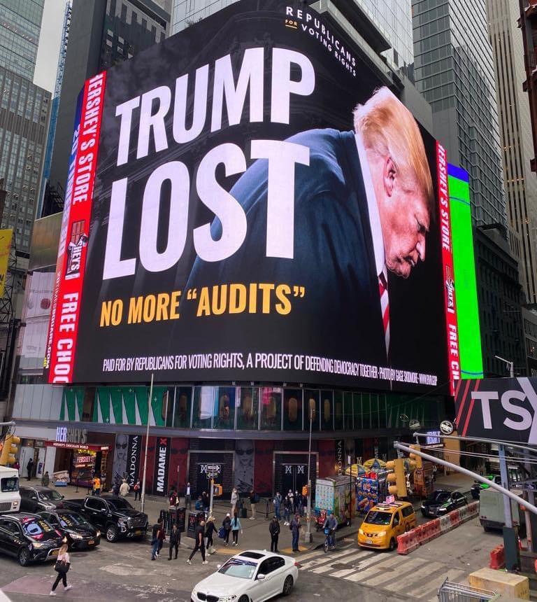 Trump Lost Billboard in Time Square