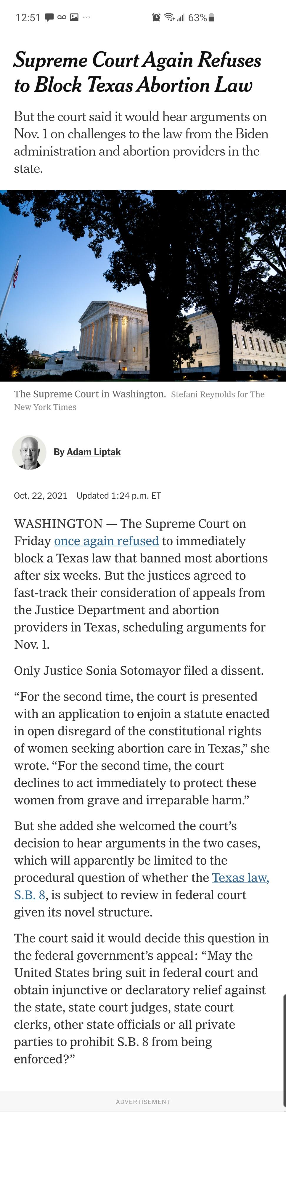Supreme Court Again Refuses to Block Texas Abortion Law