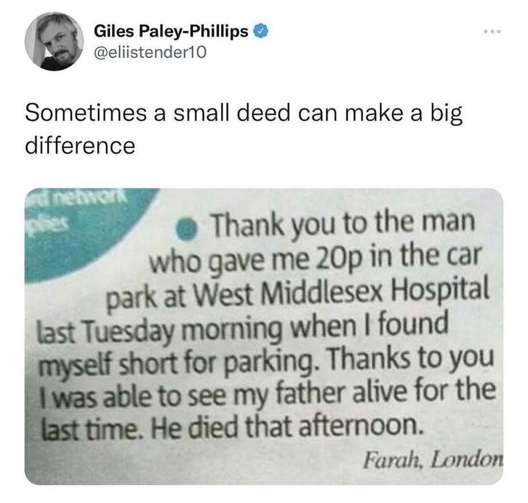 Small act of kindness