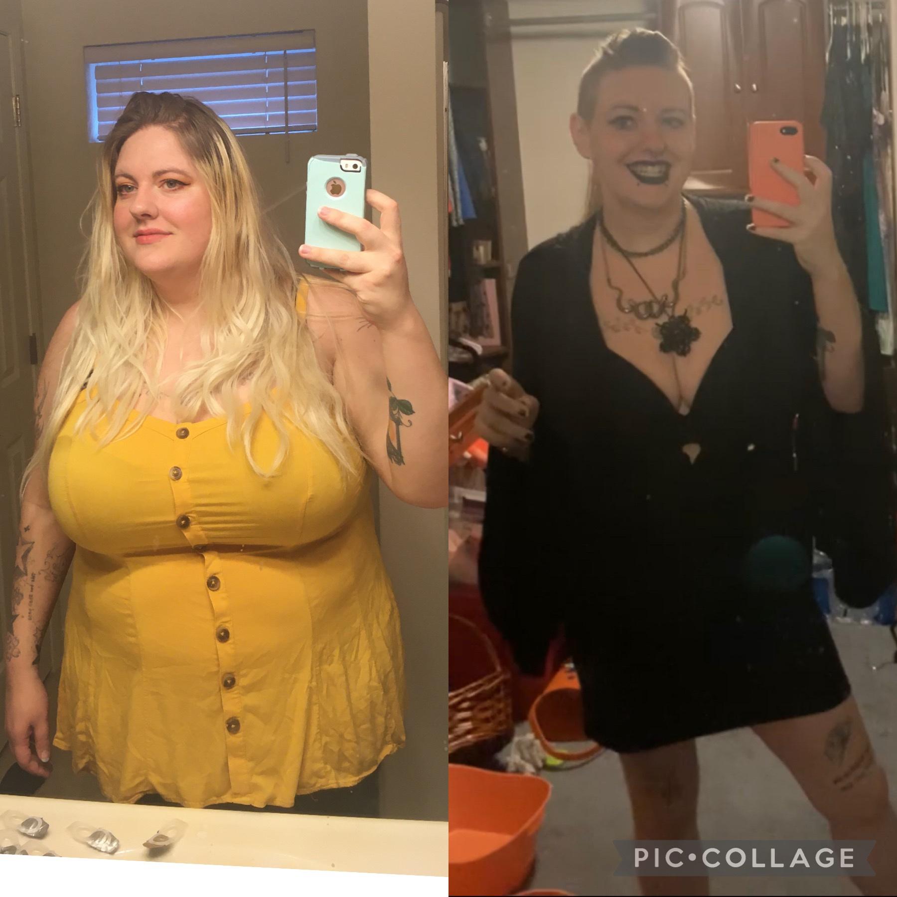 My goal dress fits!! Went from 320 lbs to 180 lbs and got to wear it (and my new jaw line) to the Ren Fair!