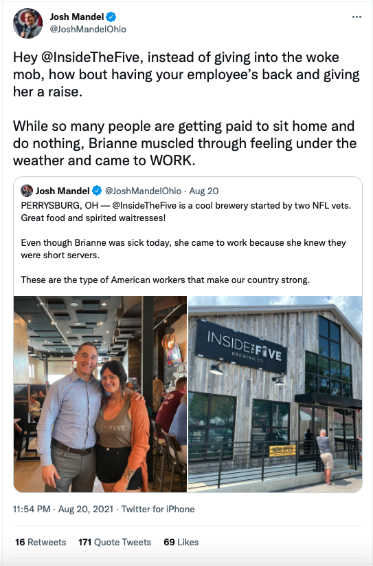 If they had her back they would give restaurant workers paid sick time so they don't risk their and others health