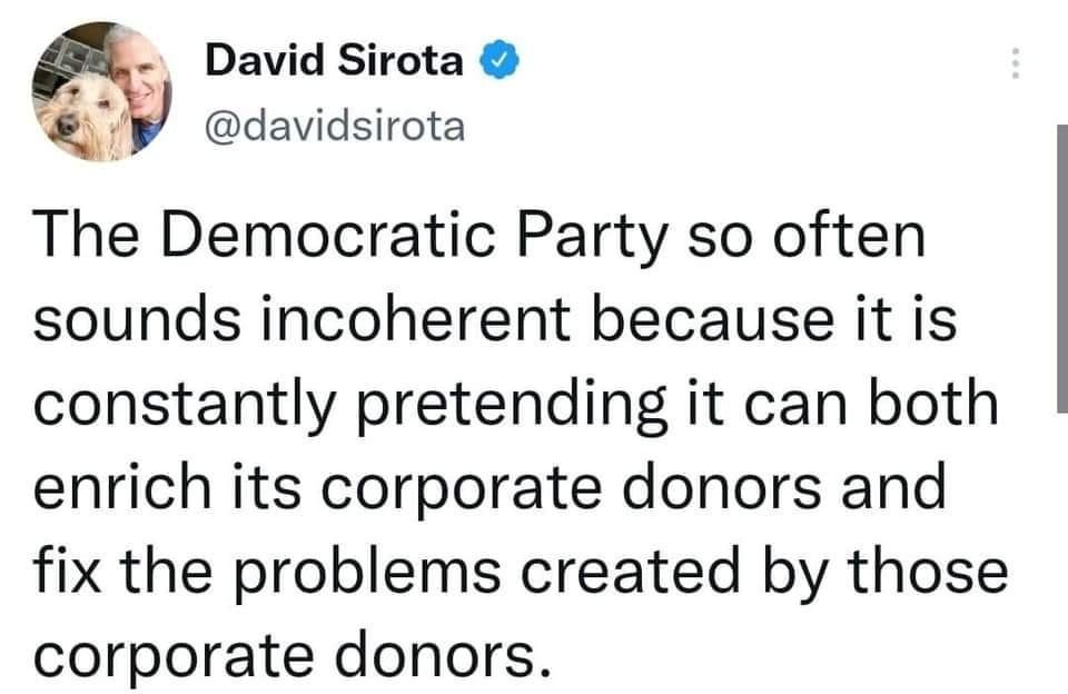 Primary every corporate stooge with a progressive