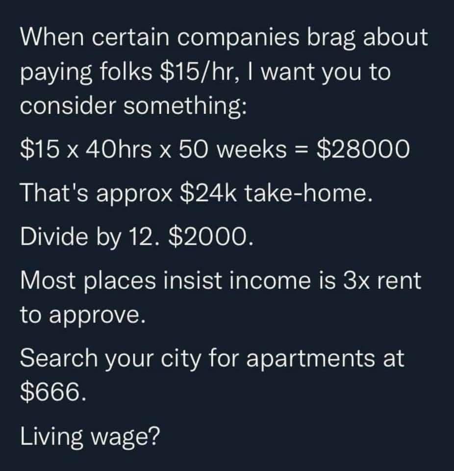 the fight for $15 was 10 years ago, we're well past that now