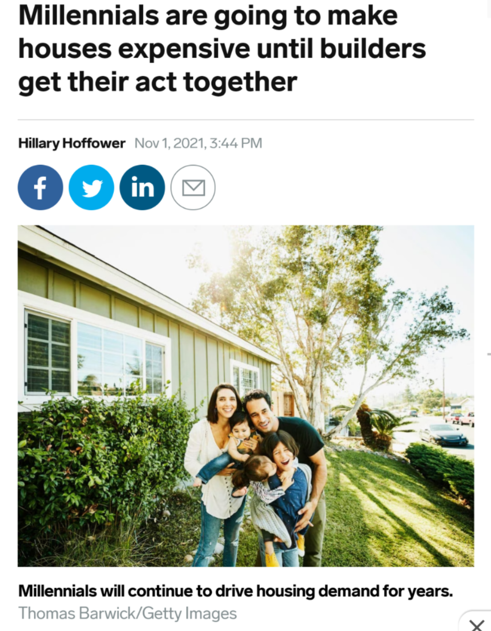 Typical Millennials wanting Houses and ruining it for the rest of us