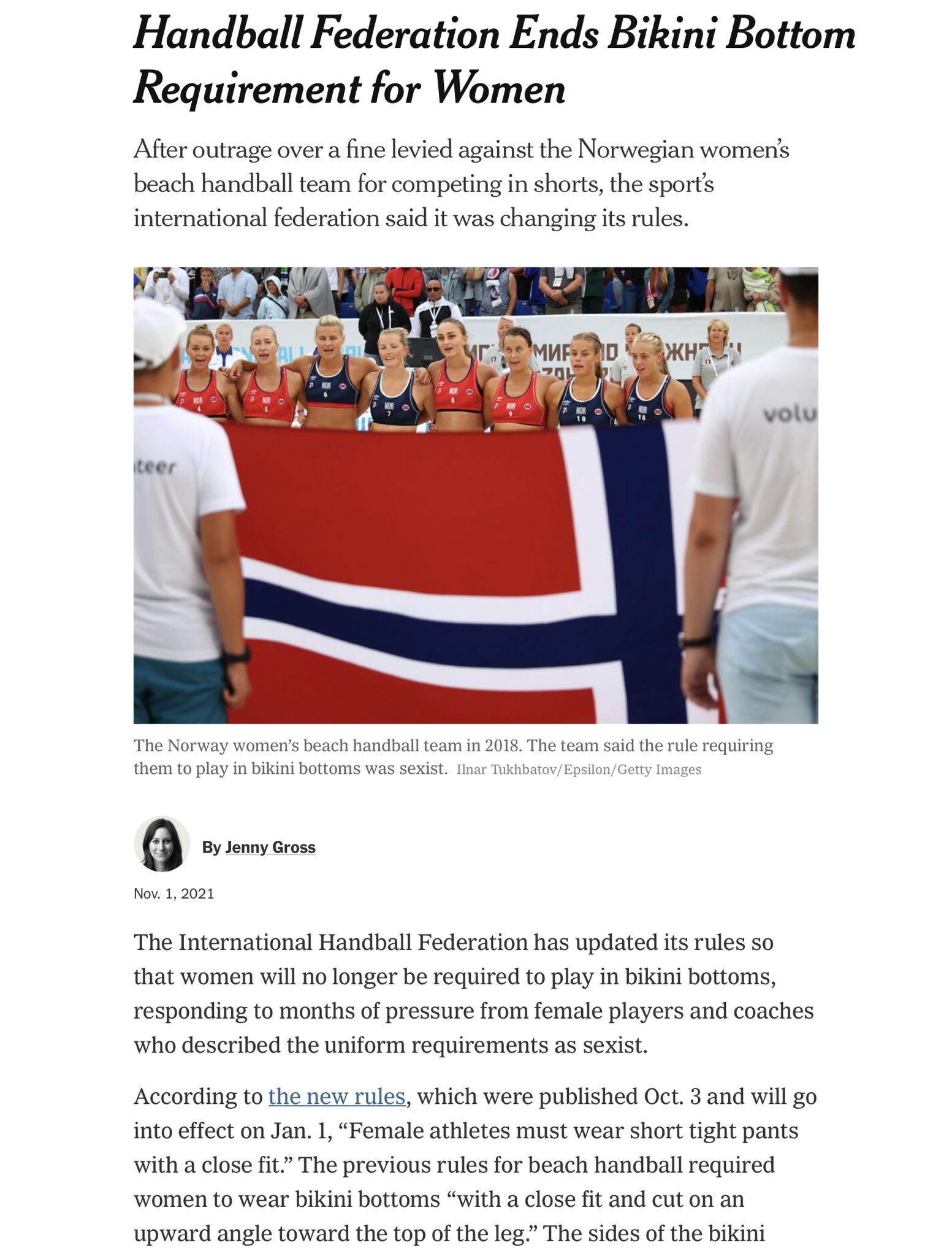 Remember when Norway&rsquo;s Womens team said no more short shorts?