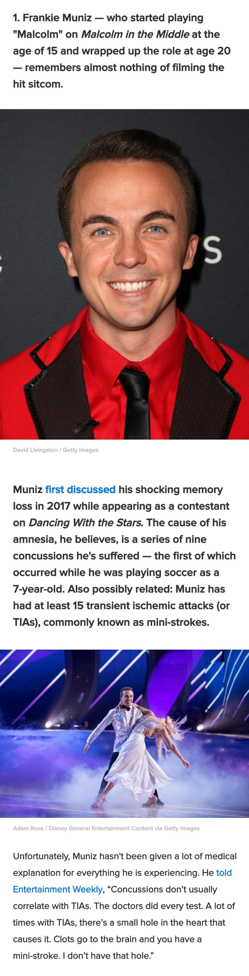 Frankie Muniz doesn't remember filming Malcolm in the Middle