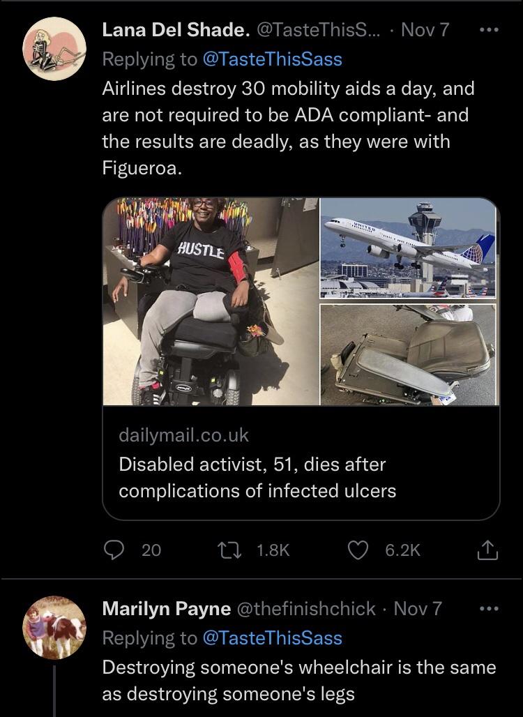 Woman dies from injuries sustained after United Airlines destroyed her custom wheelchair